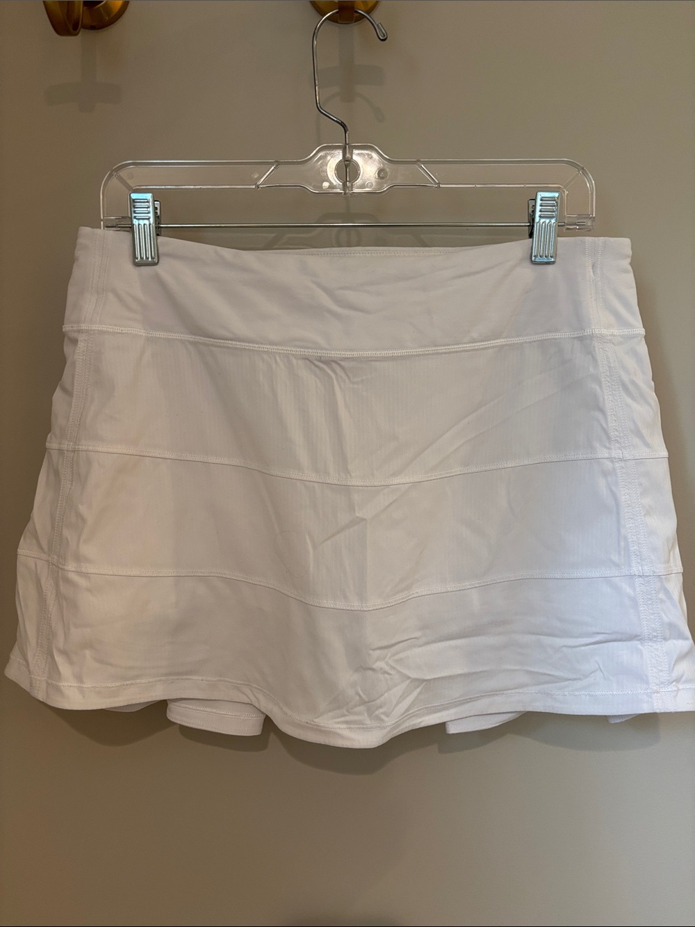 lululemon athletica White Pace Rival Mid-Rise Skirt Long; size 8 tall